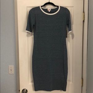 LulaRoe Julia Dress, Light Heather Blue